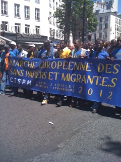 Manifestation pour la marche européenne des Sans Papiers de la CISPM France à Paris - 26 mai 2012