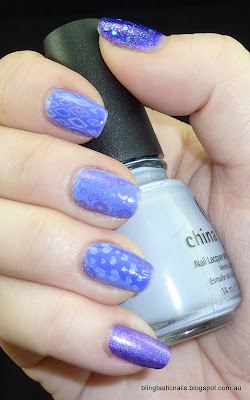 Enchanted Polish Awesomeness with China Glaze Agent Lavender stamping