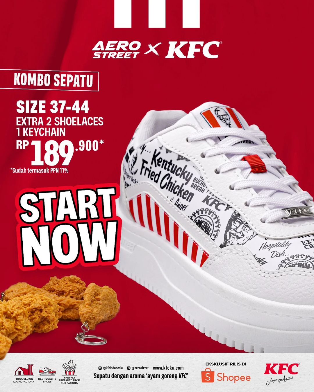 Sepatu AEROSTREET X KFC Dengan AROMA AYAM GORENG Rilis 4000 Pasang Di Shopee