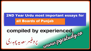 2nd year Urdu important essays for 2023