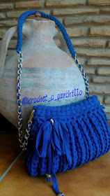 bolso de trapillo realizado a crochet