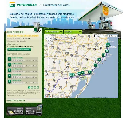 estaciones petrobras en el camino a Brasil