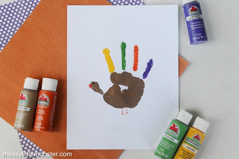 handprint turkey craft for kids