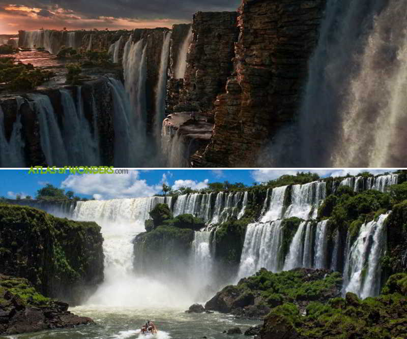 Waterfalls in the movie inspired by Iguazu