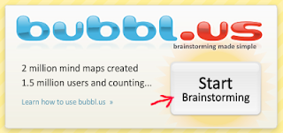 Tombol memulai membuat peta konsep (mind map) di bubbl.us tanpa sign in