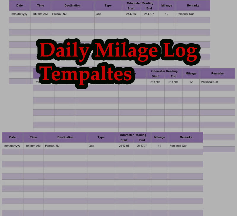 How to calculate mileage with Mileage log Templates