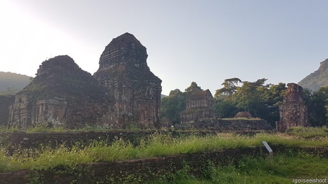 First glimpse of the My Son ruins, a cluster at Group C.