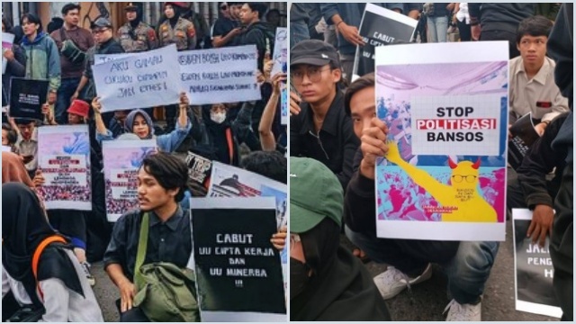 Aksi Gejayan Memanggil Bawa Poster 'Gamau Cucuku Dipimpin Jan Ethes'