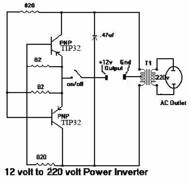  Rangkaian  sederhana  inverter  12v dc  220v ac  Belajar 