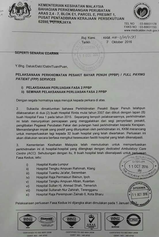 Baca & Fahami Mansuh Caj RM1 & Pesakit Perlu Full Paying Patient (FPP)