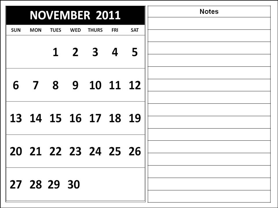 Free Homemade Calendar 2011