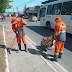 Prefeitura realiza capinação e pintura de meio-fio na avenida Itaúba