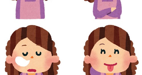 無料イラスト かわいいフリー素材集 お母さんの表情のイラスト 目がハート 疑問 居眠り 照れ