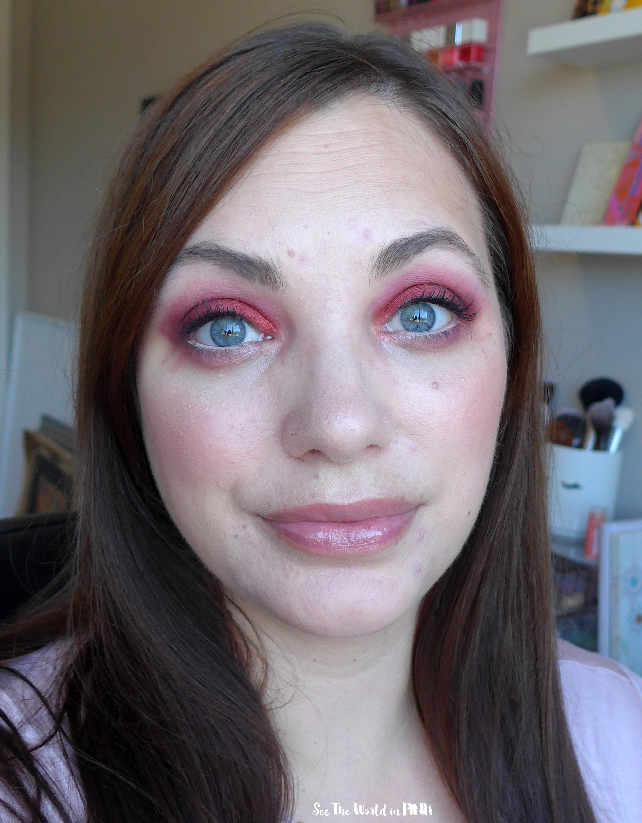 Jaclyn Cosmetics - Strawberry Feels Palette & Petal Drip Lip Oil ~ 3 Looks and Thoughts