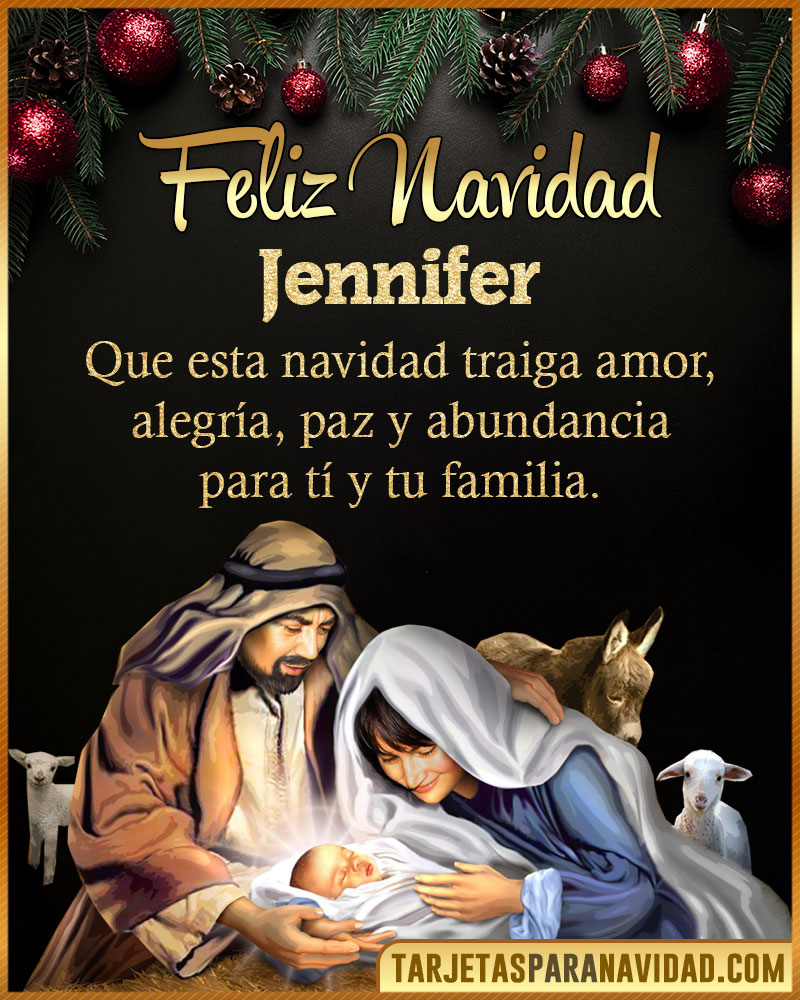 Tarjeta bonita de Navidad para Jennifer