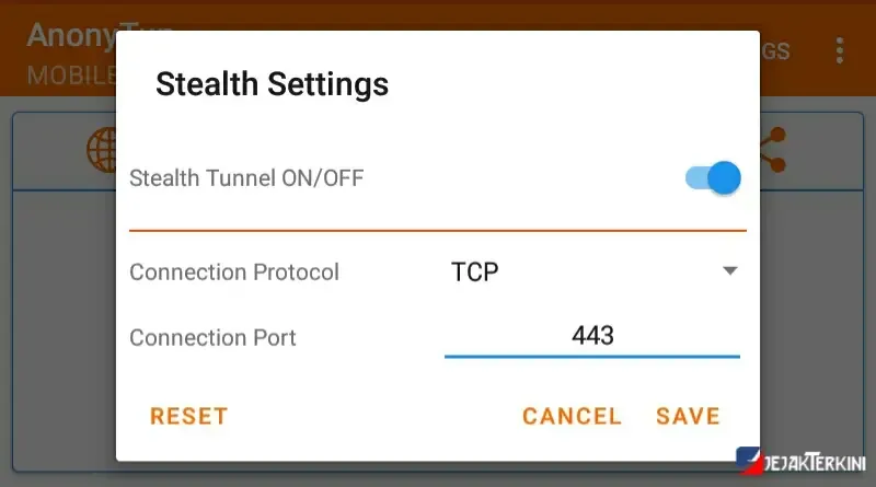 pengaturan stealth tunnel anonytun