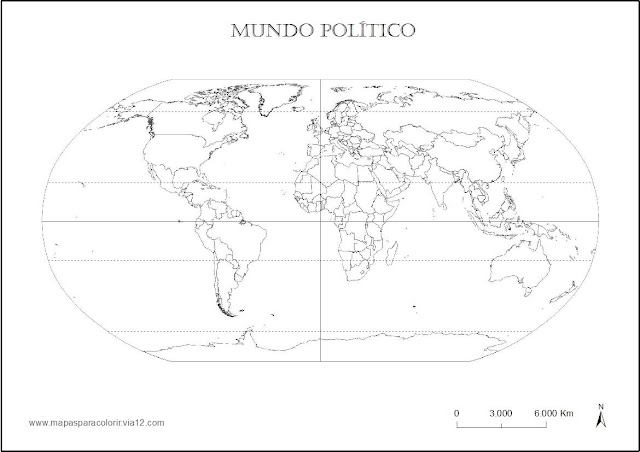 Dibujos de mapas del mundo para imprimir y colorear