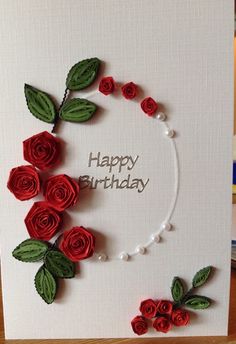 handmade paper quilling birthday card