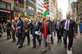 Beginning on October 12, 1866, New York City's Italian population organized a celebration of the 'discovery' of America and this yearly celebration spread to other cities. Beginning on October 12, 1866, New York City's Italian population organized a celebration of the 'discovery' of America and this yearly celebration spread to other cities.