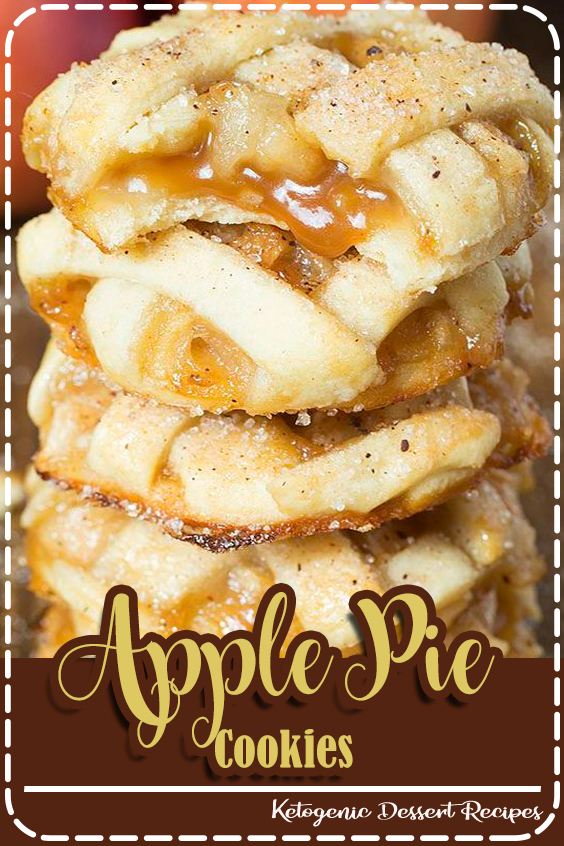 Apple Pie Cookies - sticky and chewy, bite sized caramel apple pies. #applepie #cookies #stickyandchewy #caramel #dessert #recipe #recipes