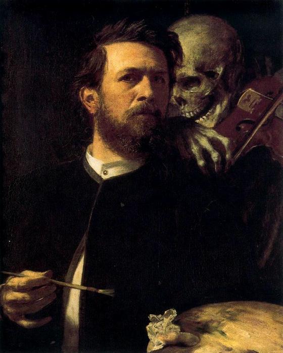 Arnold Böcklin, Selbstporträt mit fiedelndem Tod (1872)