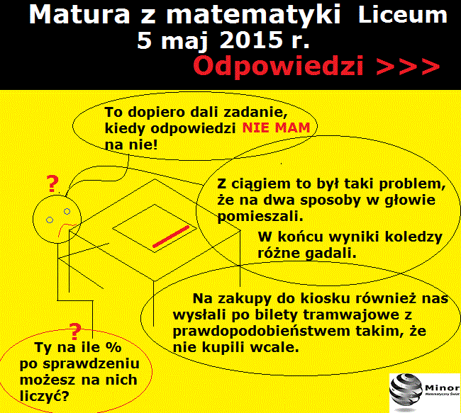 Arkusz maturalny 2015 z matematyki | Odpowiedzi, arkusz egzaminacyjny z matematyki 5 maj 2015 r.