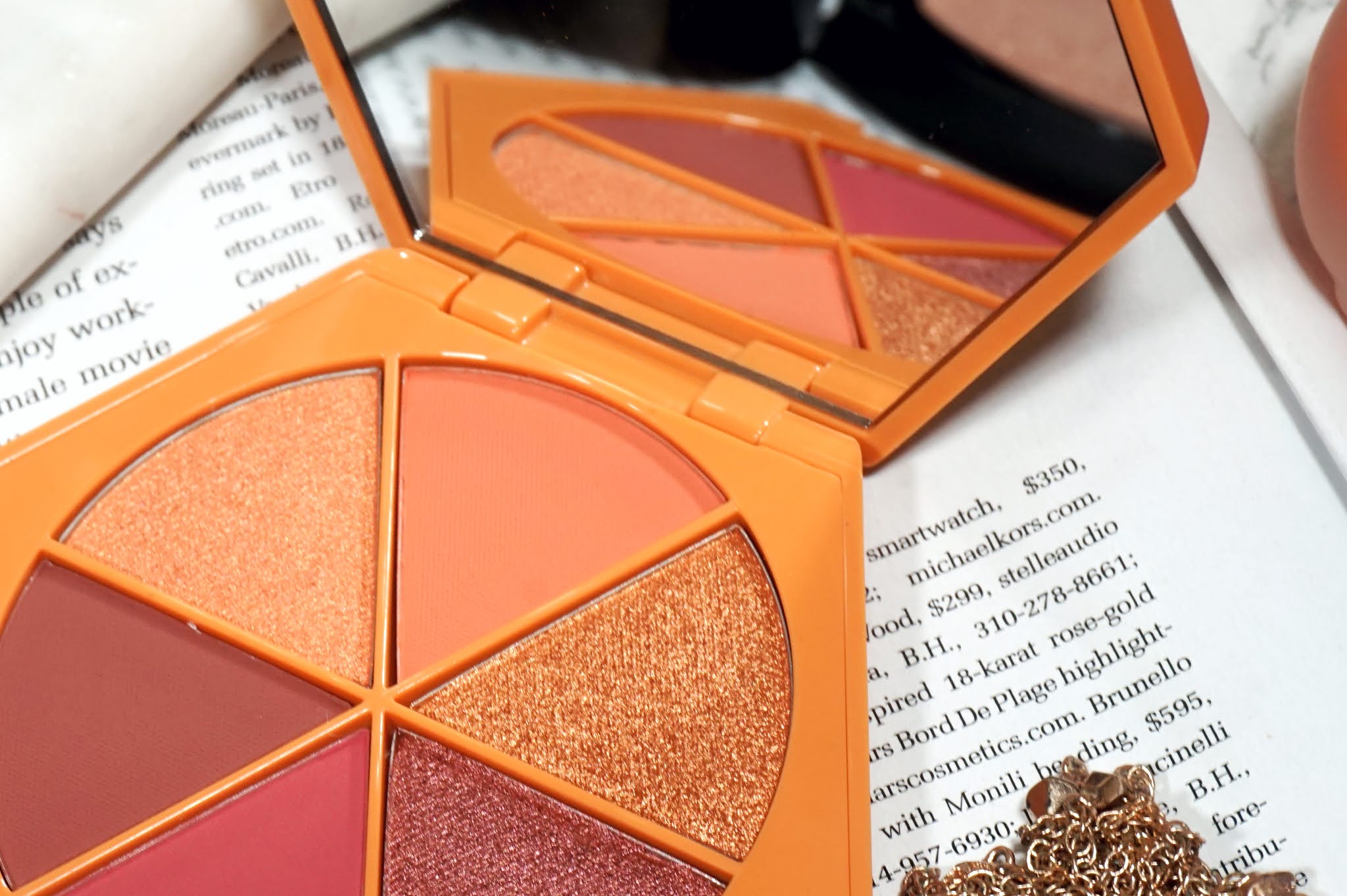 Em Cosmetics Divine Skys Eyeshadow Palette in Faded Clementine Review and Swatches