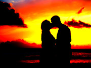 This was totally my husband's idea to take a kissy beach sunset picture. (sunset kisses )
