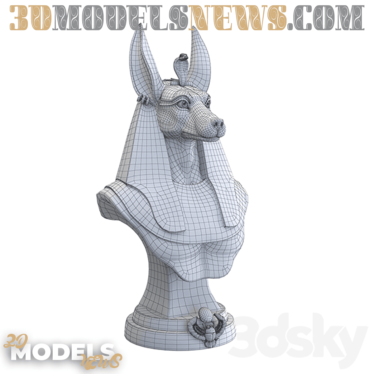 Egyptian Pharaonic Wolf Sculpture Model 3