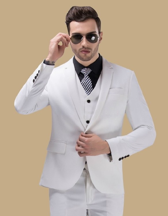 10 Model Desain Baju  Jas  Pengantin  Pria  Terkini Warna Putih 