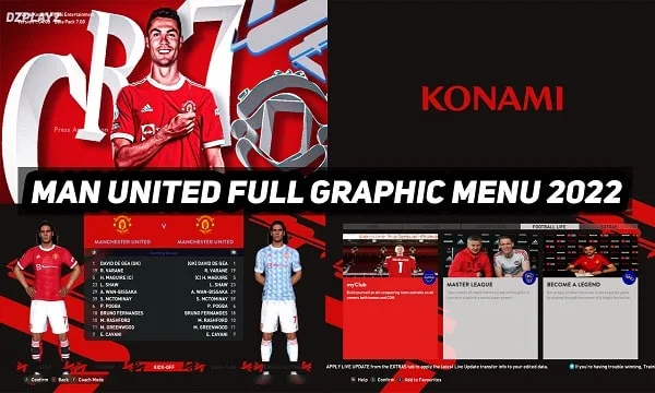 PES 2017 Mod Graphic Menu Manchester United 2022