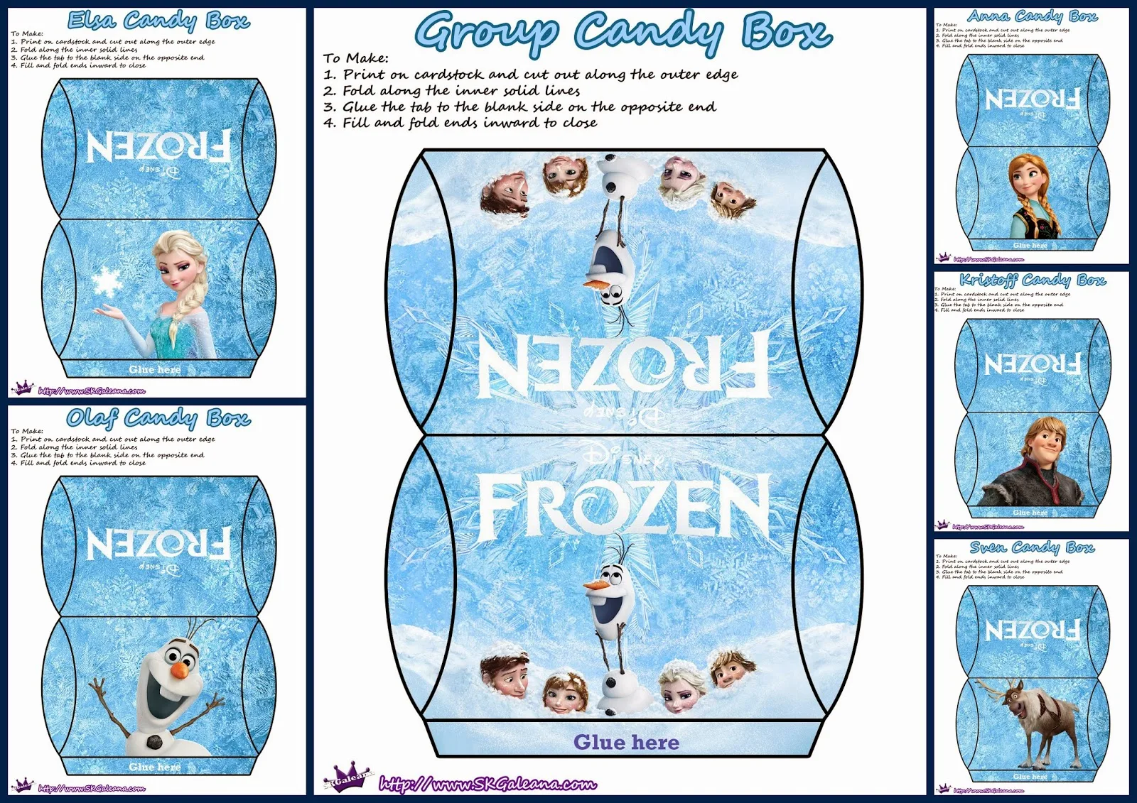 Frozen: Cajas Almohada para Imprimir Gratis.