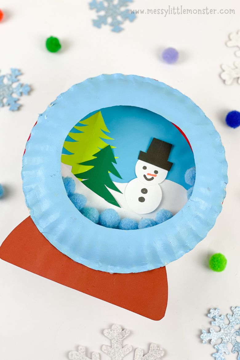 snow globe paper plate craft