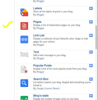 SELECT THE "PAGES" GADGET
