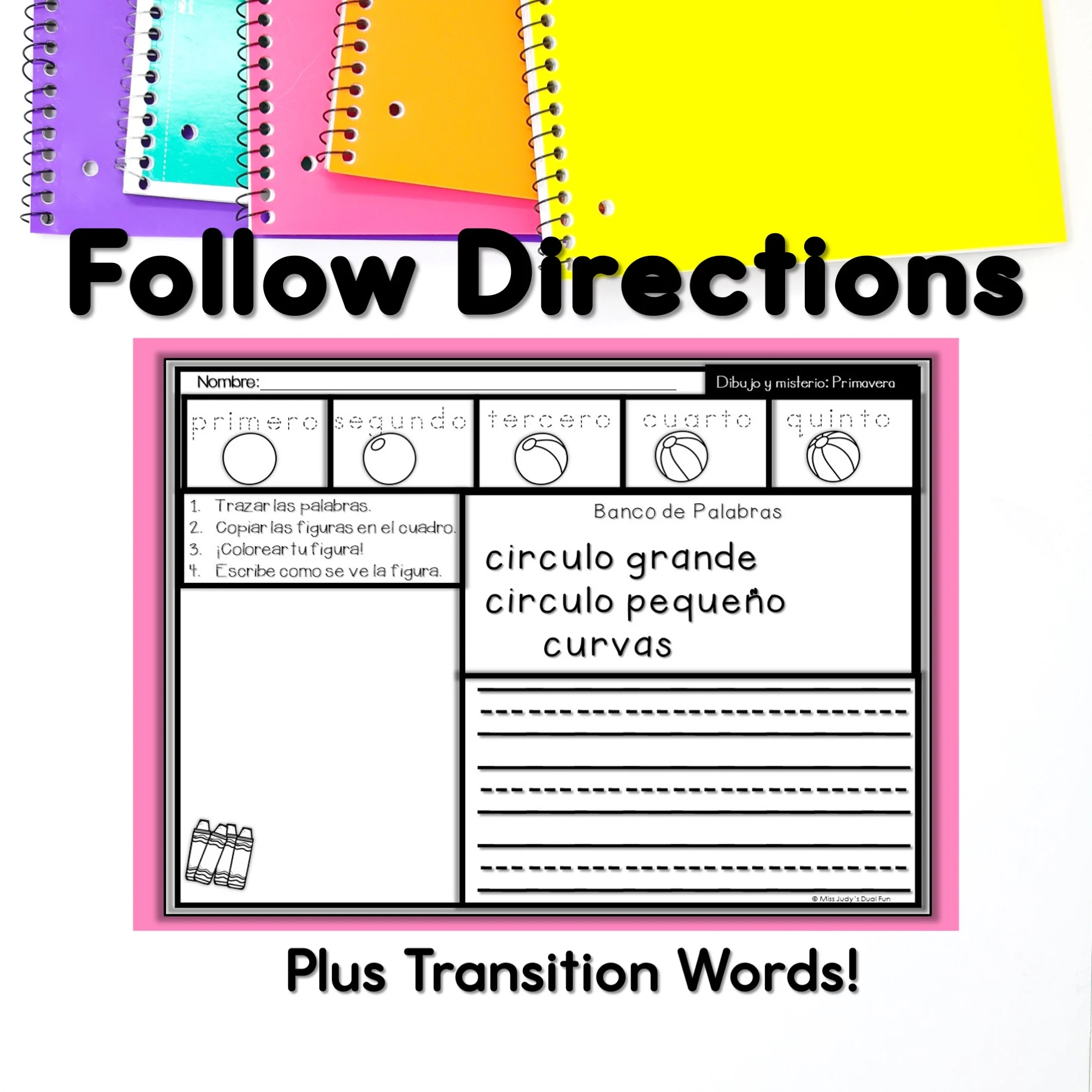Following Directions with Directed Drawings in Spanish