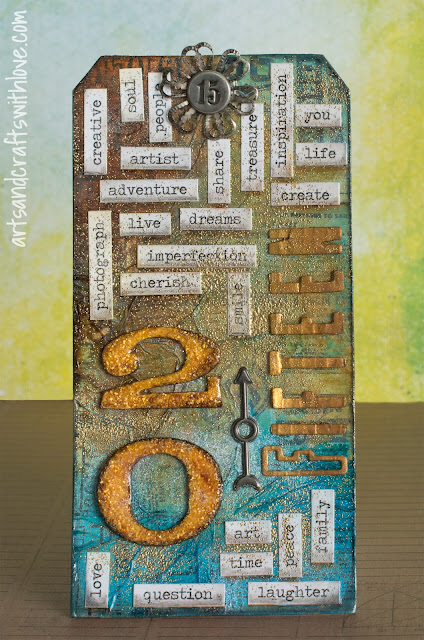 Cardmaking: January tag in series '12 Tags of 2015'