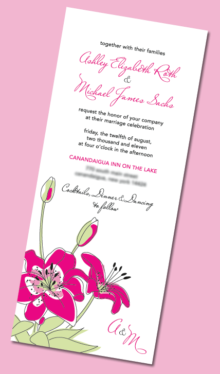 wedding invitation direction card