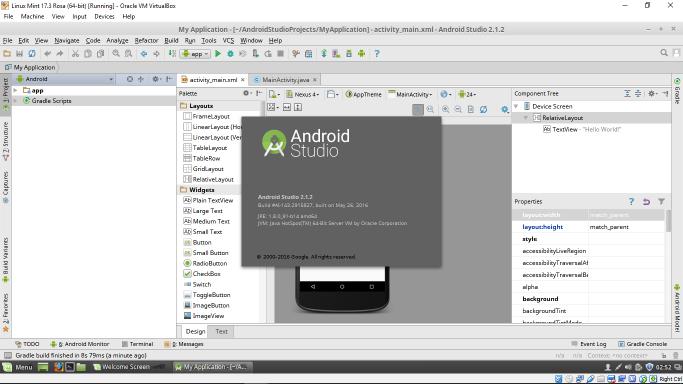 Android-er: Install Android Studio 2.1.2 on Linux Mint 17 