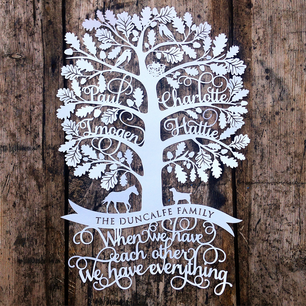 SAS Creative New Family  Tree  Papercut Design