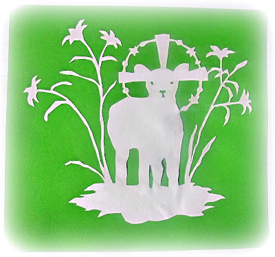 image papercut lamb of God Easter papercutting