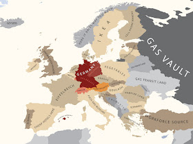 A 'political' map of Europe according to, allegedly, Germany