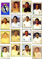 REAL MADRID C. F. Temporada 1955-56. Colección de cromos Campeonatos Nacionales de Fútbol, equipos de 1ª División, editorial Ruiz Romero. 1. ESCUDO. 2. Juan ALONSO. 3. Juan González JUANITO. 4. Joaquín NAVARRO. 5. Joaquín OLIVA. 6. Rafael LESMES II. 7. Miguel MUÑOZ. 8. José María ZÁRRAGA. 9. José Luis PÉREZ PAYÁ. 10. Luis MOLOWNY. 11. Alfredo DI SFTÉFANO. 12. José Héctor RIAL. 13. Francisco GENTO. 14. Roque OLSEN. 15. Marcos Alonso MARQUITOS. 16. José Iglesias JOSEÍTO.