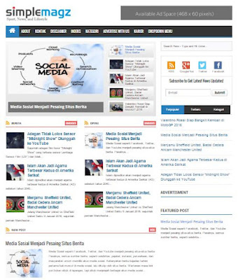Template Blog Berita & Majalah Online SEO Friendly