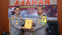 Mapolres Asahan Gelar Serah Terima Jabatan Kapolres dari AKBP Afdhal Junaidi Dengan AKBP Revi Nurvelani.