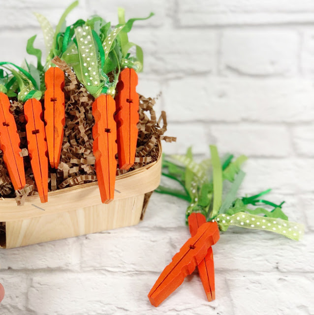 Clothespin Carrots (DIY Easter Decor) - The Happy Farmhouse