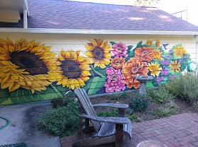 flower mural, house exterior mural, home mural, custom mural, portland mural