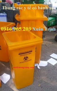 Cung cấp thùng rác 120 lít màu vàng bệnh viện quận 7