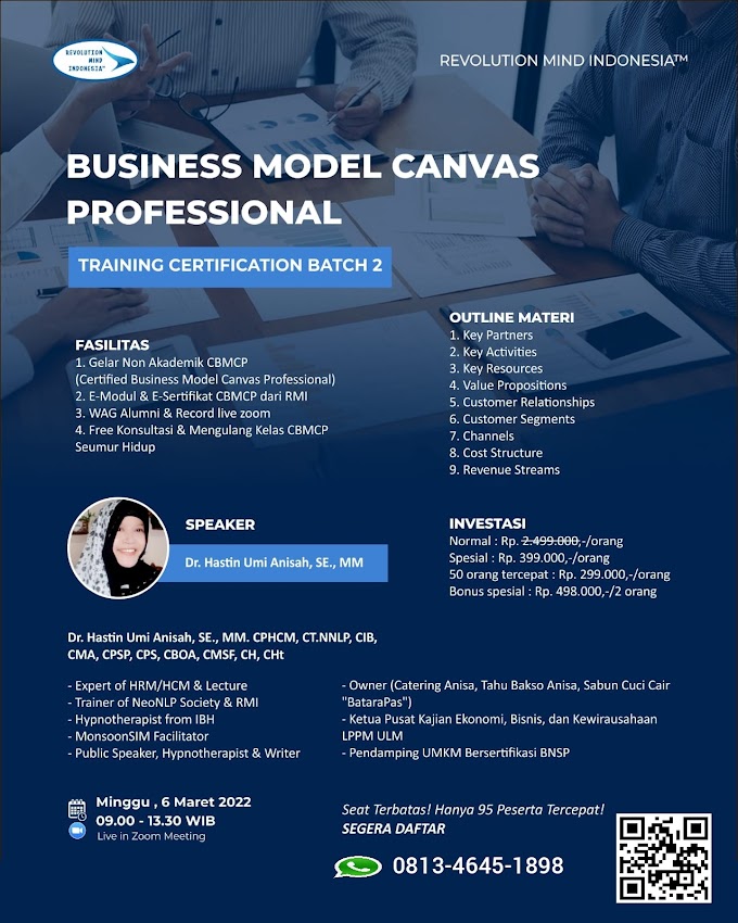 WA.0813-4645-1898 | Certified Business Model Canvas Professional (CBMCP)