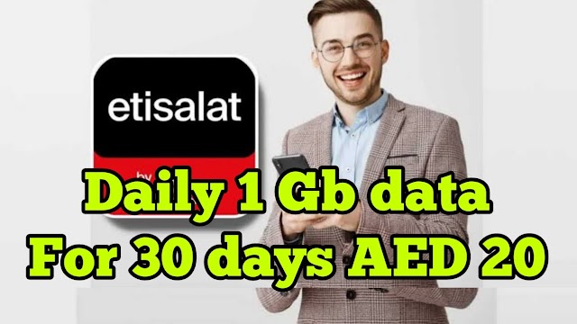 Etisalat 1GB Per Day Plan for 30 Days at Just 40 AED