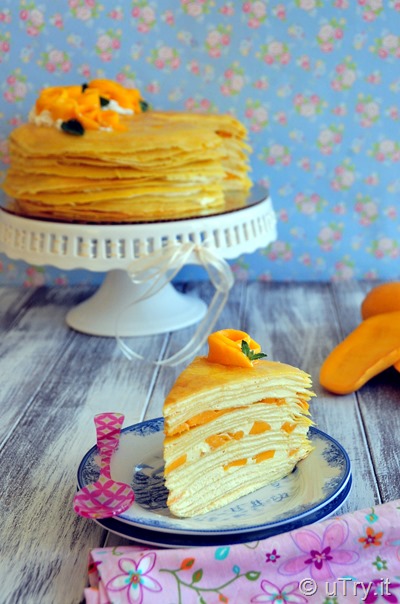 How to Make Mango Crêpe Cakes 芒果法式薄餅千層蛋糕 with step-by-step video tutorial.  http://uTry.it